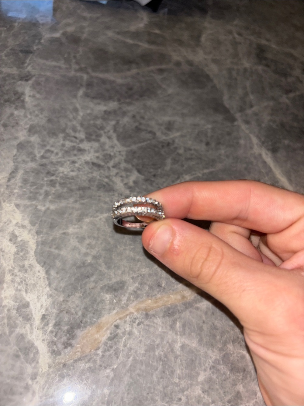 Sterling Silver and Cubic Zirconia Stackable Ring - Sparkling Silver